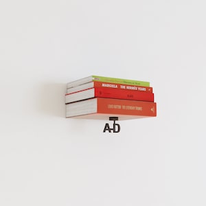 A-Z text characters CUSTOMIZABLE floating bookshelf multiple sizes books magazines invisible wall shelf 3D printing image 1
