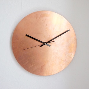 Copper Raw Wall Clock - multiple sizes - completely silent