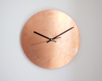 Copper Raw Wall Clock - multiple sizes - completely silent