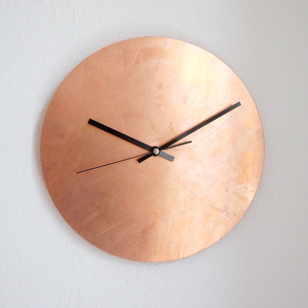 Copper Raw - horloge murale en cuivre - différentes tailles - silencieuse