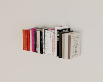 Silver Ball - Floating Horizontal Bookshelf - Various Sizes - Books - Magazines - Art Books - Invisible Wall Shelf - Gold