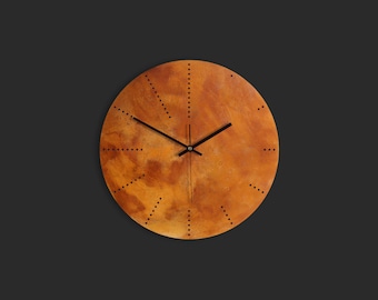 Rusted Steel Wall Clock DOTS - different sizes