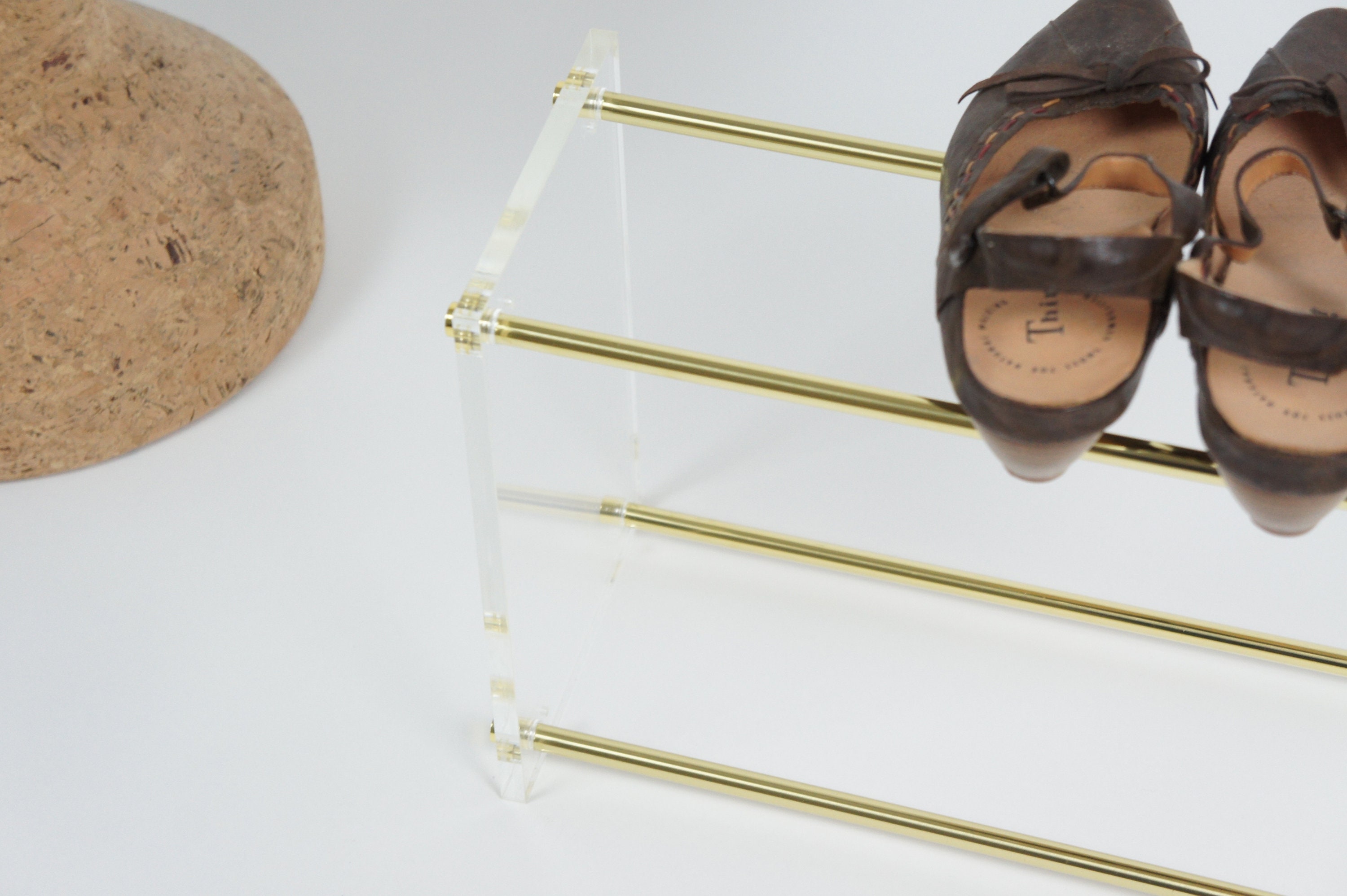 Brass & Glass Shoe Rack Shoe Shelf Multiple Sizes Etsy UK