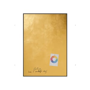 Gold magnetic board / whiteboard in black metal frame - handmade - various sizes - writable