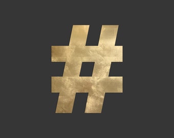 Hashtag Gold carte magnétique / tableau blanc - tableau noir - tableau pin - différentes tailles - fait main