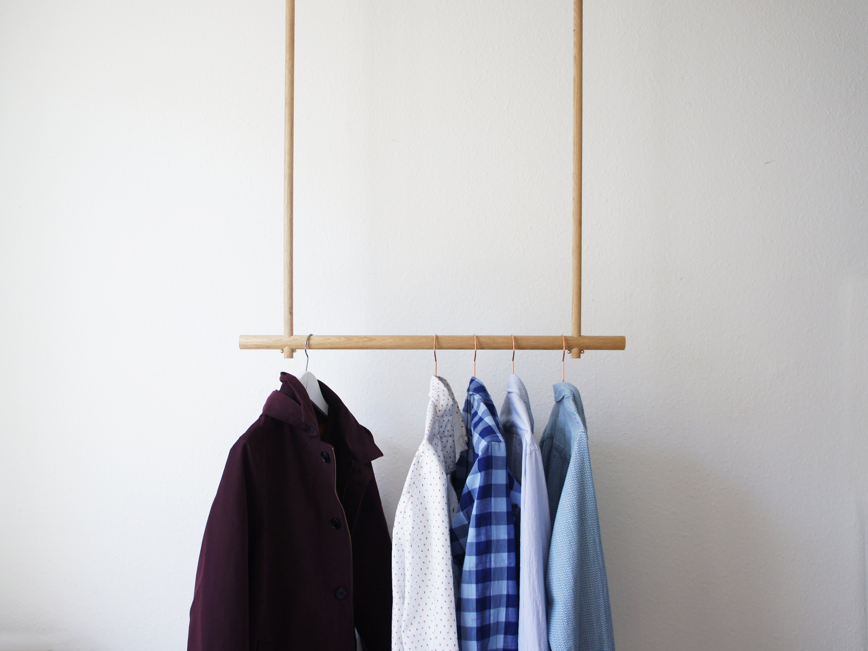 Oak Clothes Hanger - Garde-Robe en Chêne Longueurs Différentes Bois