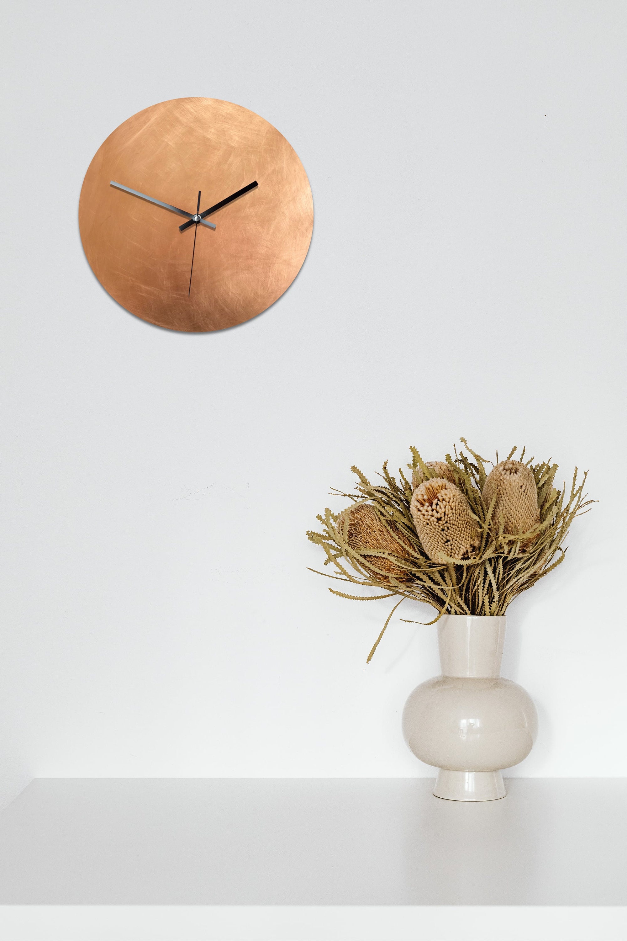 Copper Raw Wall Clock Multiple Sizes Completely Silent -  Sweden