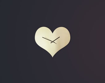 Pure Brass Coeur - Horloge Murale Laiton