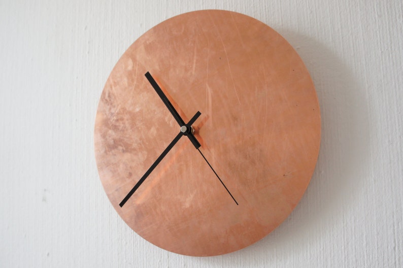 Copper Raw Wall Clock multiple sizes completely silent image 5