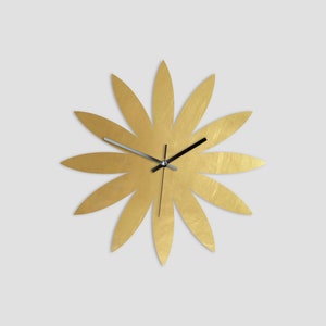 Pure Brass Blume - Messing - Wanduhr - verschiedene Größen