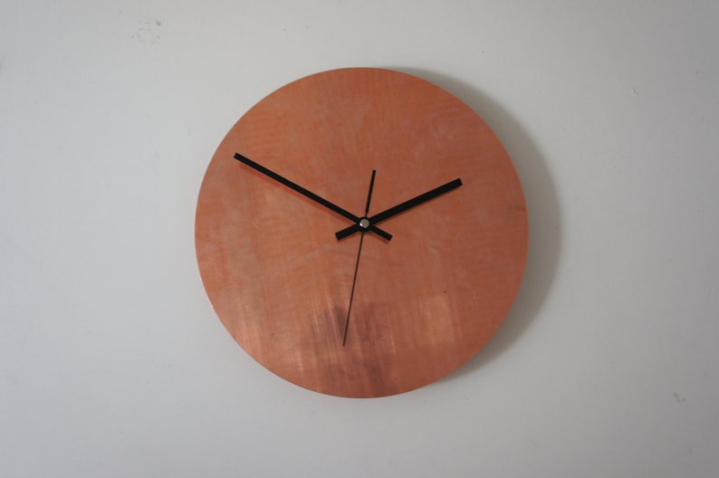 Copper Raw Wall Clock multiple sizes completely silent image 4