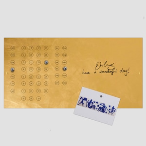 Lavagna magnetica/lavagna/lavagna da parete con calendario dorato - fatta a mano - diverse dimensioni