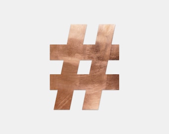 Hashtag - Copper Whiteboard / Magnet board - Pin Wall - Blackboard in different sizes