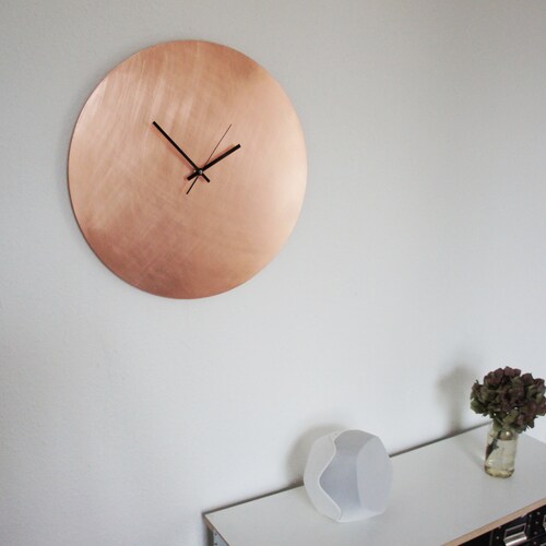 COPPER Color WALL CLOCK Copper and Silver Original Painting Etsy