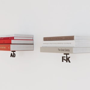 A-Z text characters CUSTOMIZABLE floating bookshelf multiple sizes books magazines invisible wall shelf 3D printing image 2