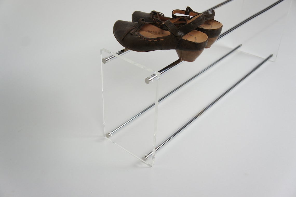 Chrome & Glass Shoe Rack Different sizes | Etsy