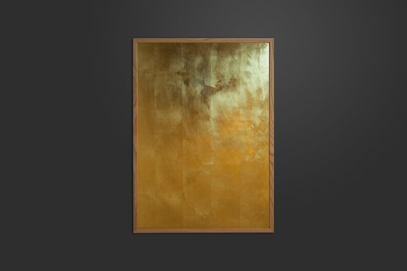 Gold magnetic board / whiteboard in oak frame brass handmade various sizes writable image 2