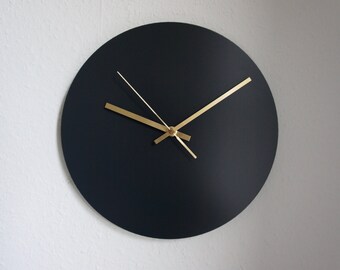 Anthrazit & Brass Wall Clock
