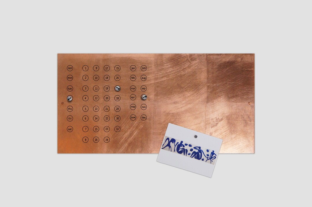 Copper Calendar Board / Whiteboard / Blackboard Handmade