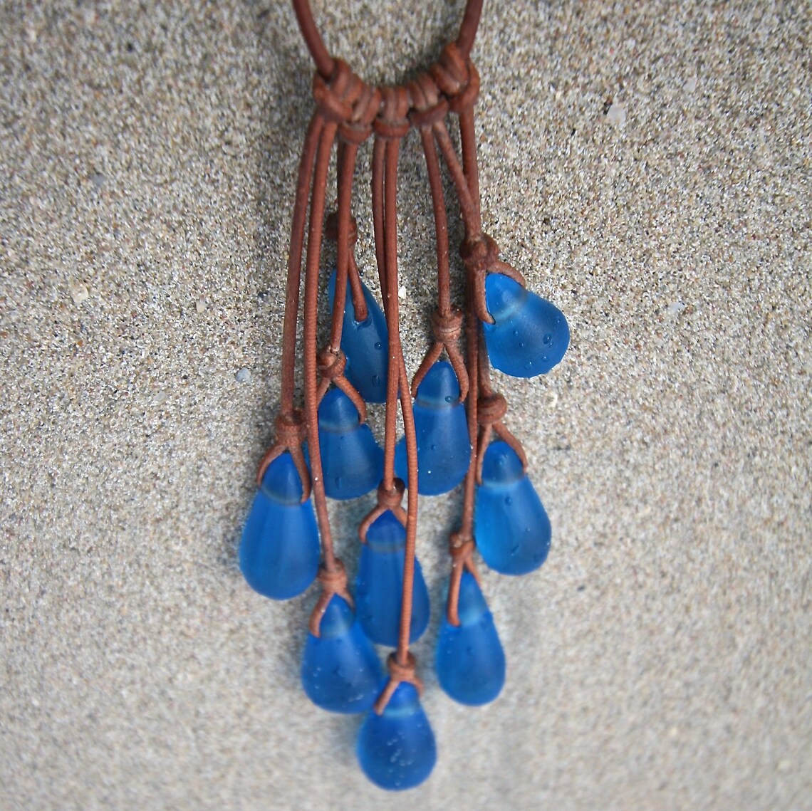Sea Glass Drops Necklacehandmade Beach Glass Jewelry From St - Etsy