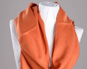 Orange Oversize Cashmere Scarf or Shawl.  Christmas Gift for women. Cashmere Bride shawl. Fashion accessories. Gift for her. Holiday gift.
