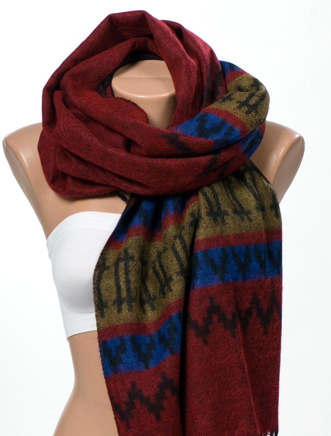 Winter OVERSIZE Scarf or Shawl or Neck Wrap. Double Sided Blanket Scarf