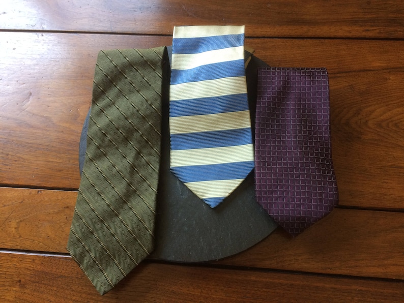 CHOOSE 1 or BOTH vintage all pure silk Kenneth Cole army green or purple suit neck tie suit costume accessory designer necktie gift for him