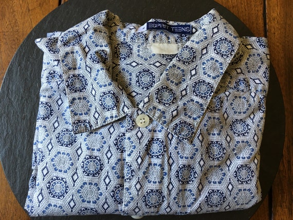 VTG Esprit Teens America blue & white button down