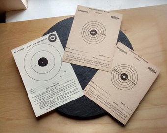 1 NOS VtG Official NRA Ranger or Winchester bulls eye Gun Shooting Range Small Paper Targets man cave wall decor gift for him her craft