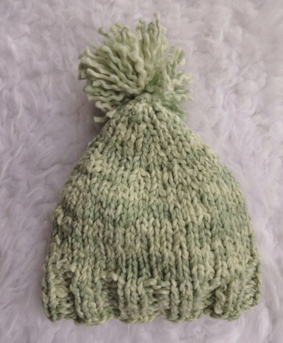 Items similar to Hand Knit Baby Hat, Hand dyed Yarn, Knitted cotton Hat ...