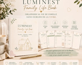 LUMINEST Familienbuch | Druckbarer Familienplaner | Familienorganisation | PDF A4 & A5