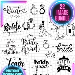 Pacchetto SVG addio al nubilato/addio al nubilato/matrimonio/sposa/festa di fidanzamento - download istantaneo