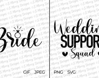 SVG-bundel vrijgezellenfeest: ontwerpen bruid en bruiloft (download)