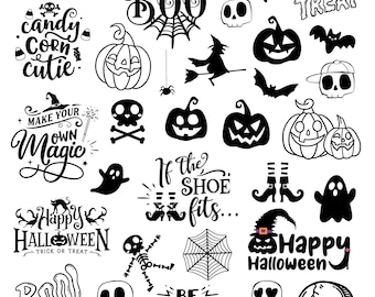 Halloween SVG Bundle with 35 Images / Kids Halloween SVGs / Digital Download / Spooky Season / Fall / First Halloween / Cute Halloween SVGs