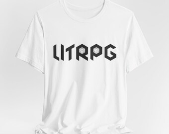 Fonte LITRPG Tetris com design de dado de 20 lados Gamer & RPG Book Camiseta de manga curta unissex