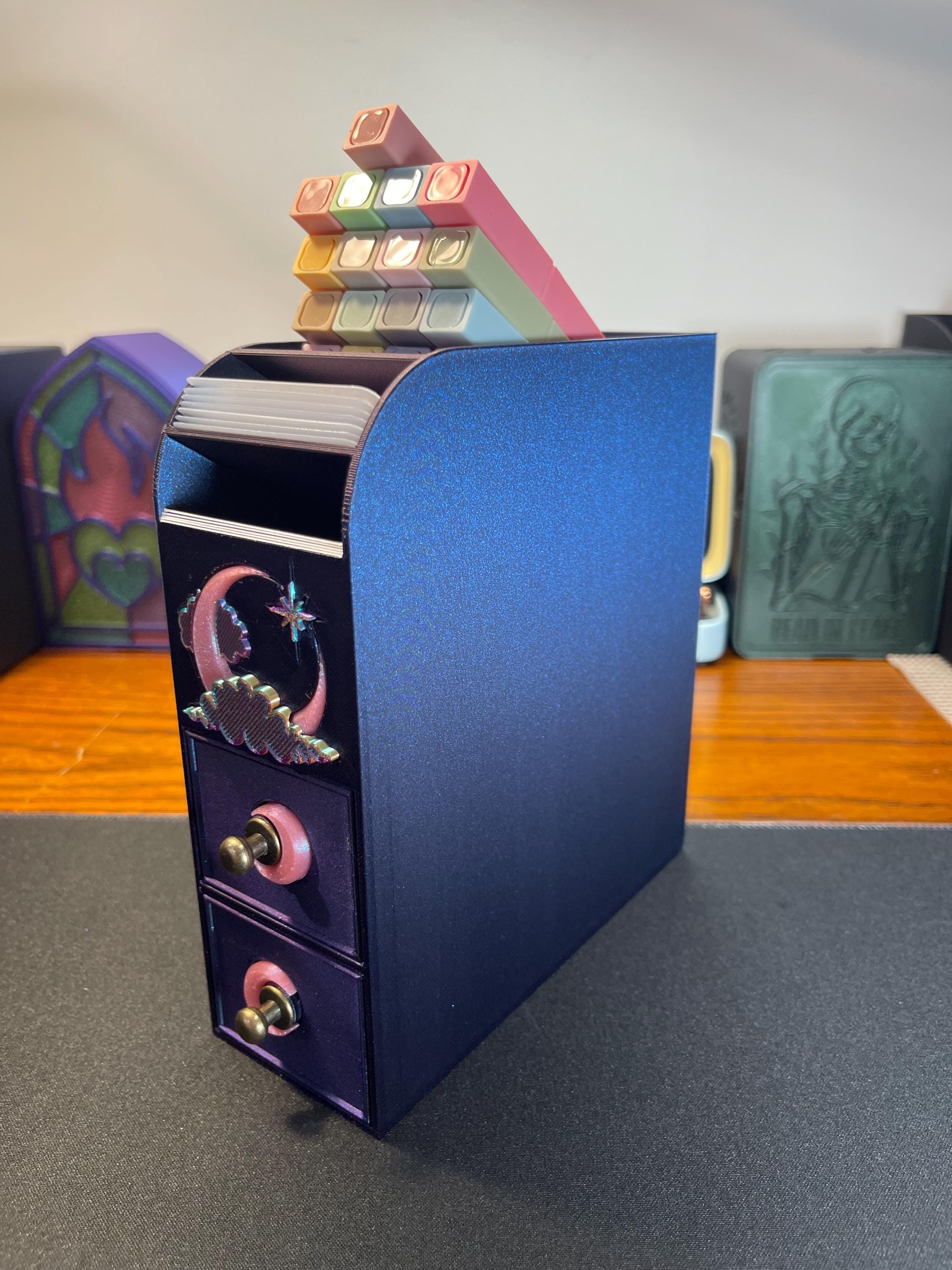 Drawer Annotation 3D Printed Bookshelf Organizer – Annotation Station With Drawers - Etsy