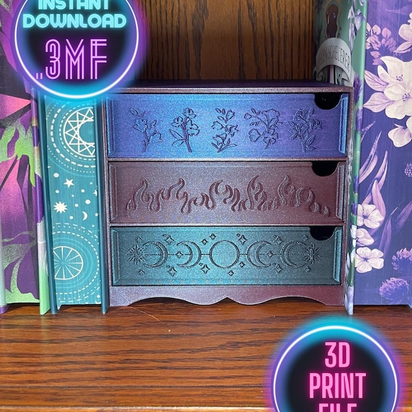 ACOTAR boekenplankkast 3D-afdrukbestand: organizer fantasieboekhoek (digitale download/3MF)