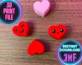Pequeno Fidget Clicker Coração – Arquivo para Impressão 3D - Dia dos Namorados • Clicker Mecânico • DOWNLOAD DIGITAL