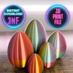 Dekorativt påskäggsset som snäpps ihop – 3D-utskriftsfil • Set med 5 storlekar • DIGITAL NEDLADDNING