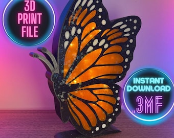 Lanterna de Cantinho de Leitura Borboleta Monarca – Arquivo para Impressão 3D (Download Digital)