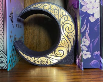 Swirly Crescent Moon Lantern Light-Up Booknook & Celestial Decor (Physical Item)