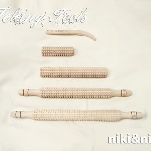 Felting Roller The Minimalist. Wooden Roller for Wet Felting Tool with Double Grooves. Handless for rolling a perfect scarf. image 2