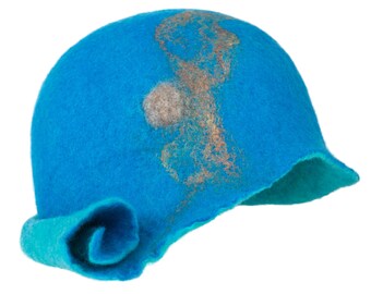 Handmade Felt Hat Wool With Silk. From Merino and BFL Wool  display picture 1