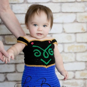 crochet Disney's Frozen 'Princess Anna' inspired dress sizes: newborn-12months image 1