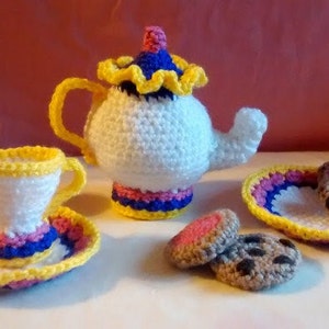 crochet photo prop &#39;Beauty and the Beast&#39; inspired teaset