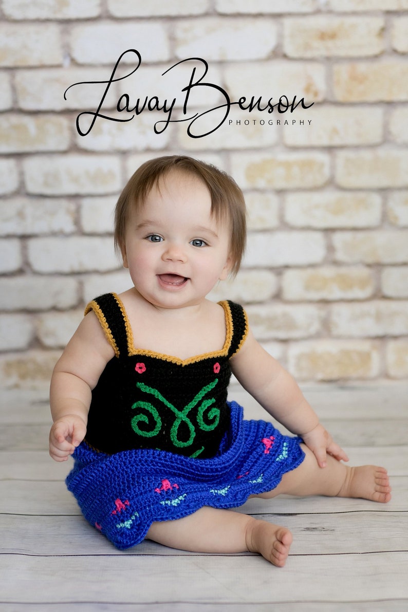 crochet Disney's Frozen 'Princess Anna' inspired dress sizes: newborn-12months image 2