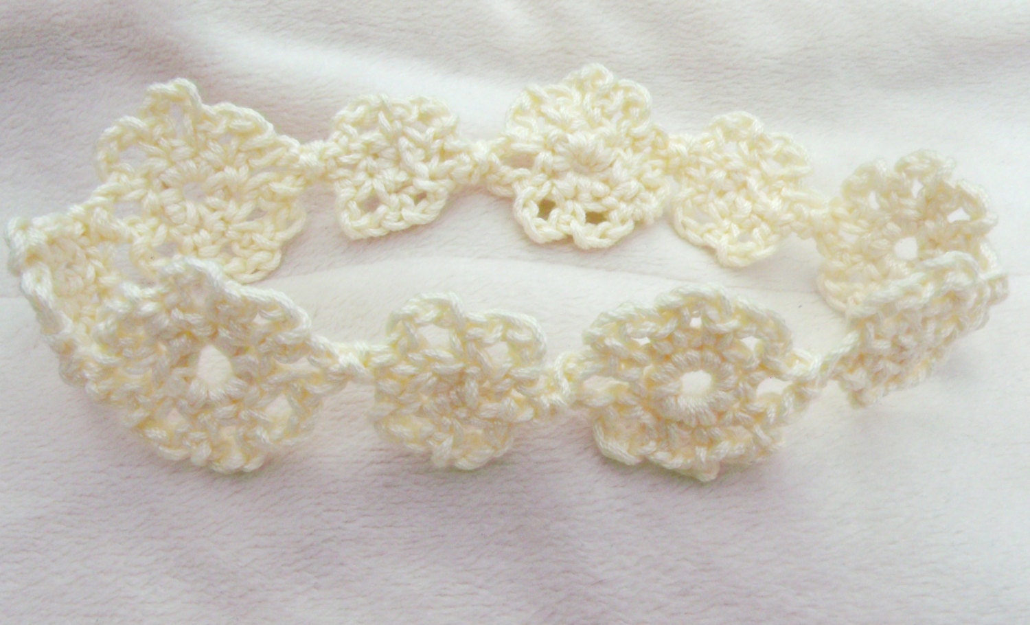 Crochet photo prop Cream Doily Blanket and headband set size Etsy