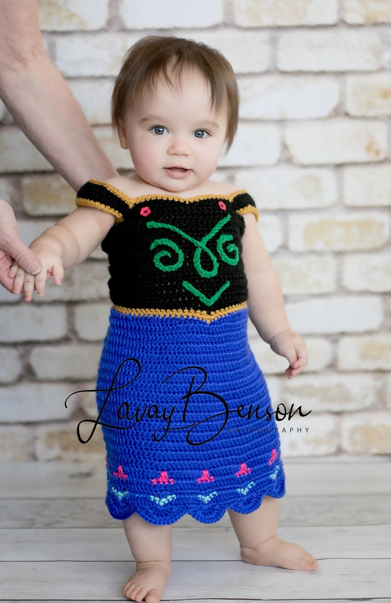 crochet Disney's Frozen 'Princess Anna' inspired dress sizes: newborn-12months image 1