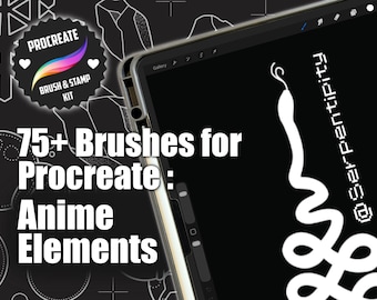 Anime Elements kit - brush + Procreate stamp pack for tattoo artist and illustrators