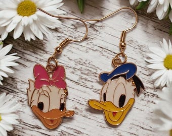 Daisy and Donald enamel charms earrings. Daily wear and Christmas. You choose charms.
